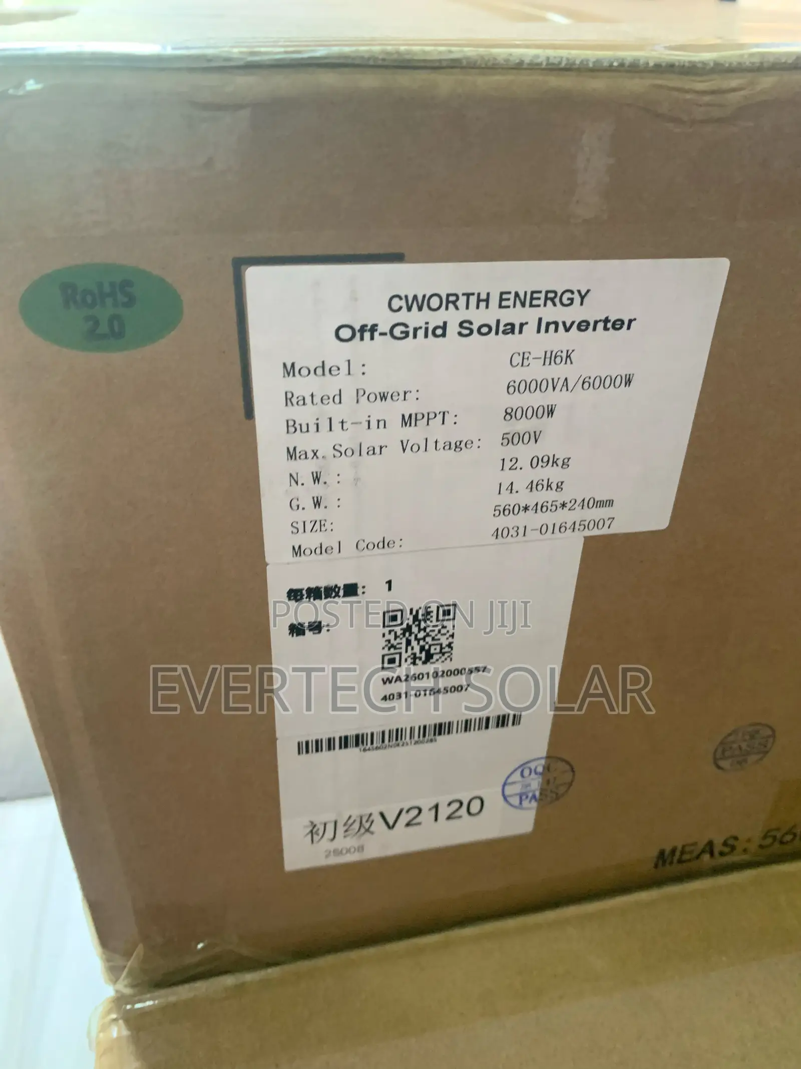 6kva Cworth Energy Hybrid 48v Smart Inverter System