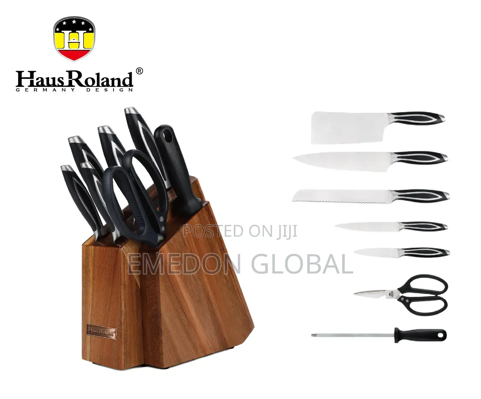 Haus Roland 8-Piece Stainless Steel Kitchen Knife Set