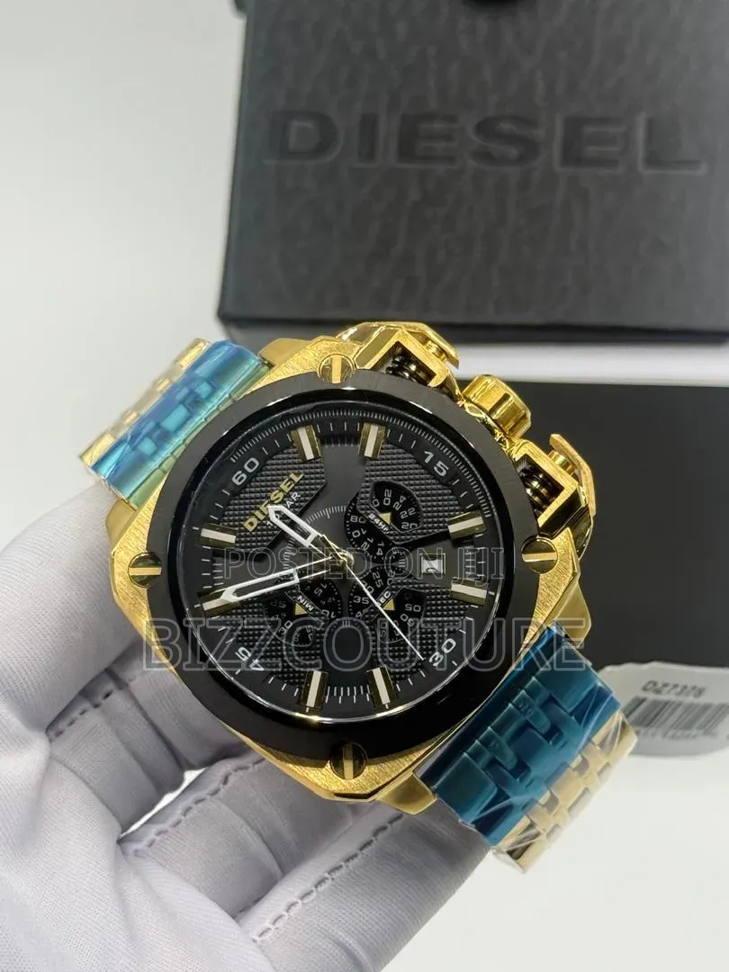 Original Diesel Bamf Chronograph Gold-Tone Watch Available in Store