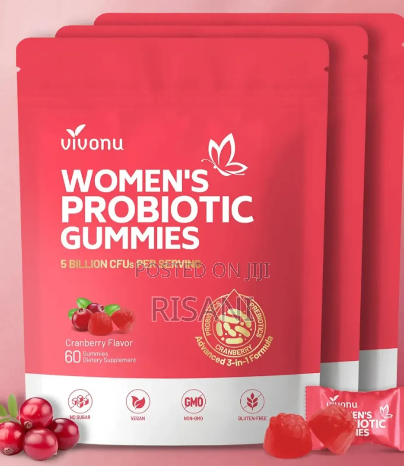 Women's Probiotics Gummies Flavoured With Cranberry