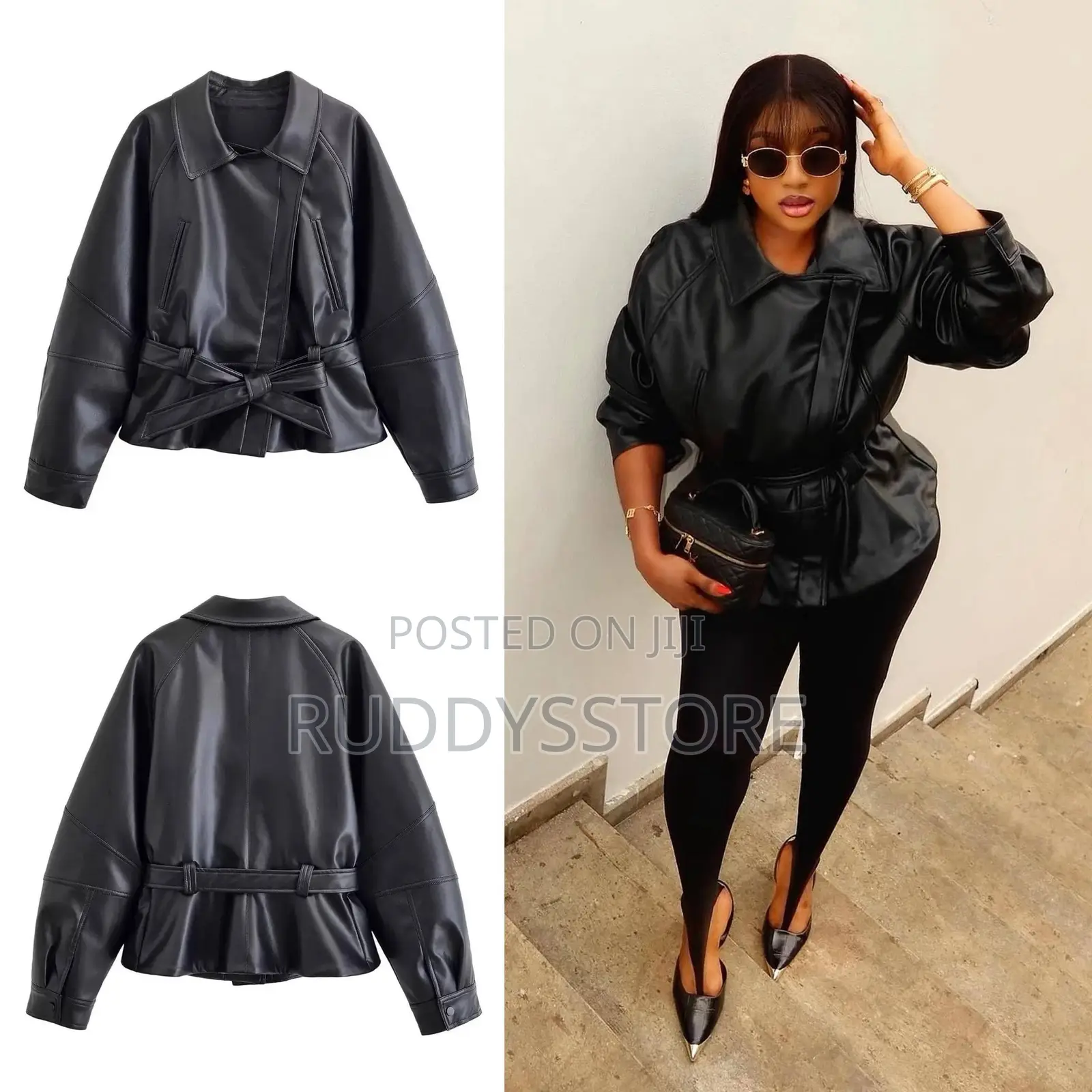 Zara Belted Leather Jacket