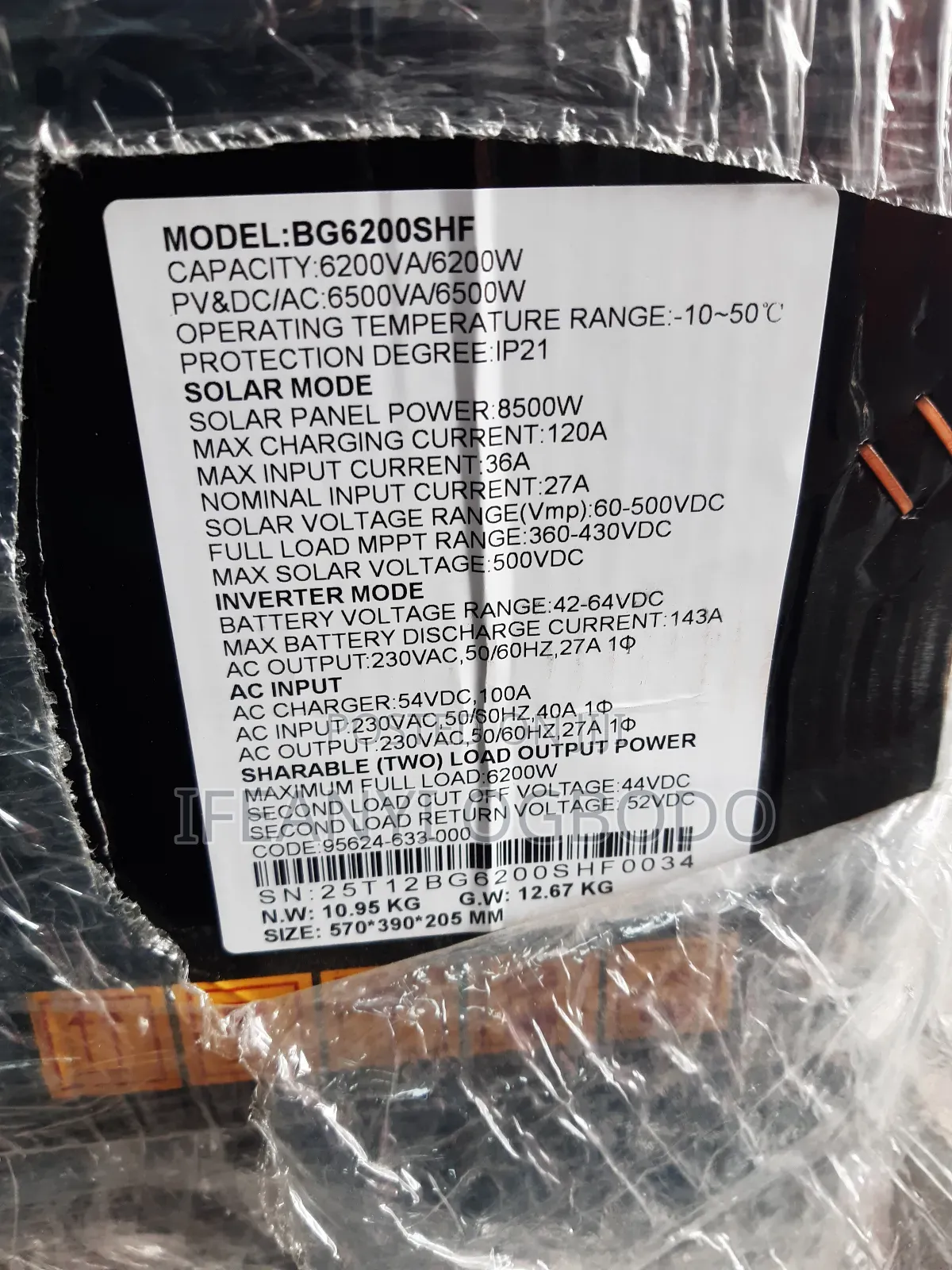 Blue Gate Solar Inverter 6.2kva 48v