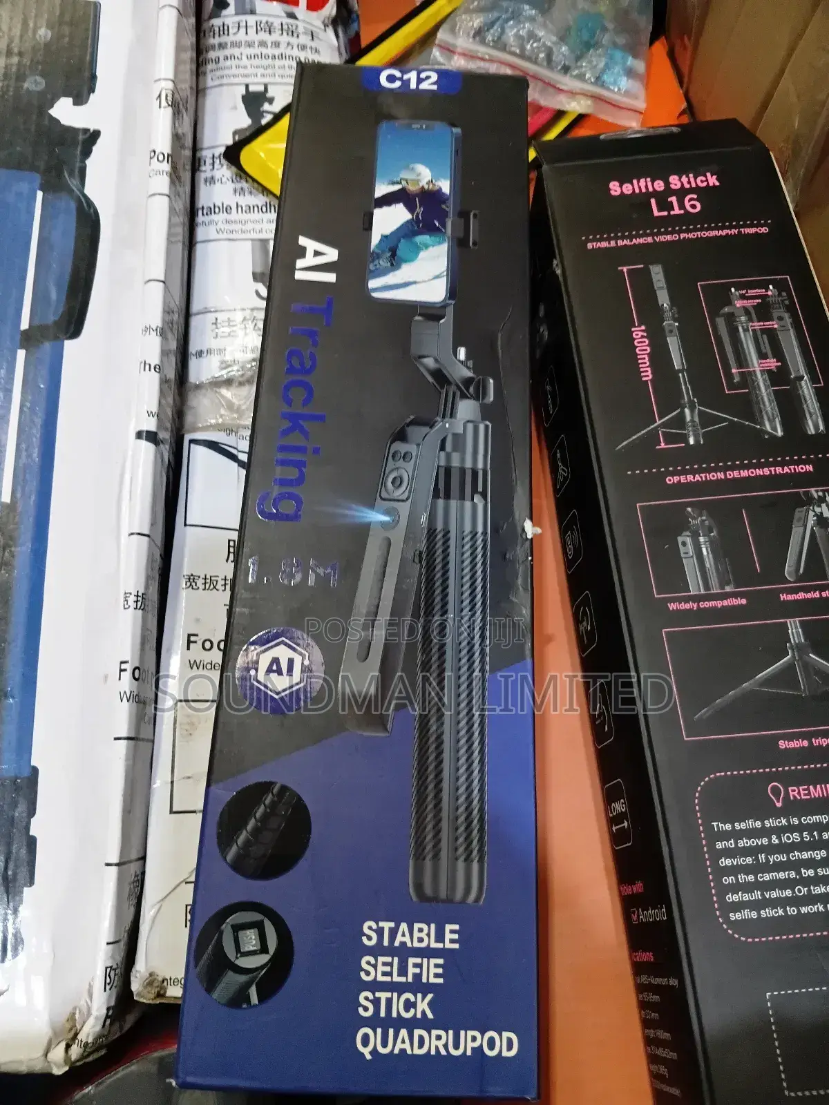 C12 Ai Smart Face Tracking 360° Tripod Stand Selfie Stick