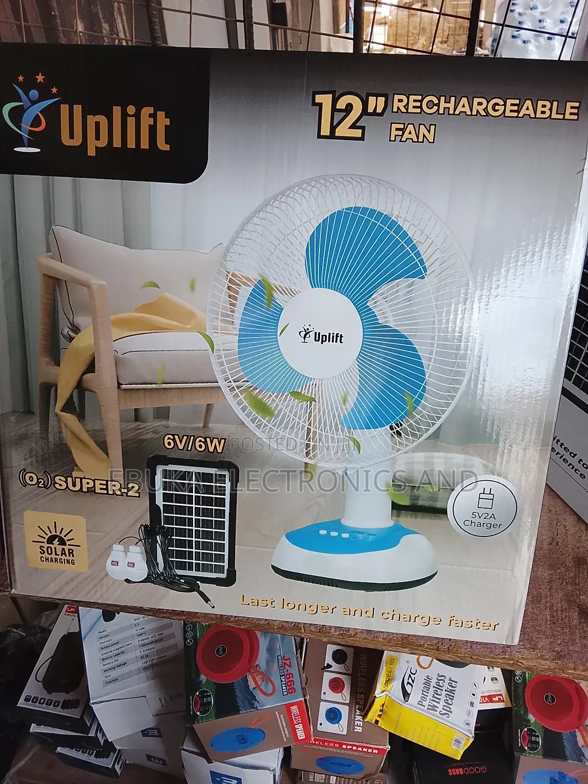 12 Inches Rechargeable Table Fan Is Available Litum Battery Inside