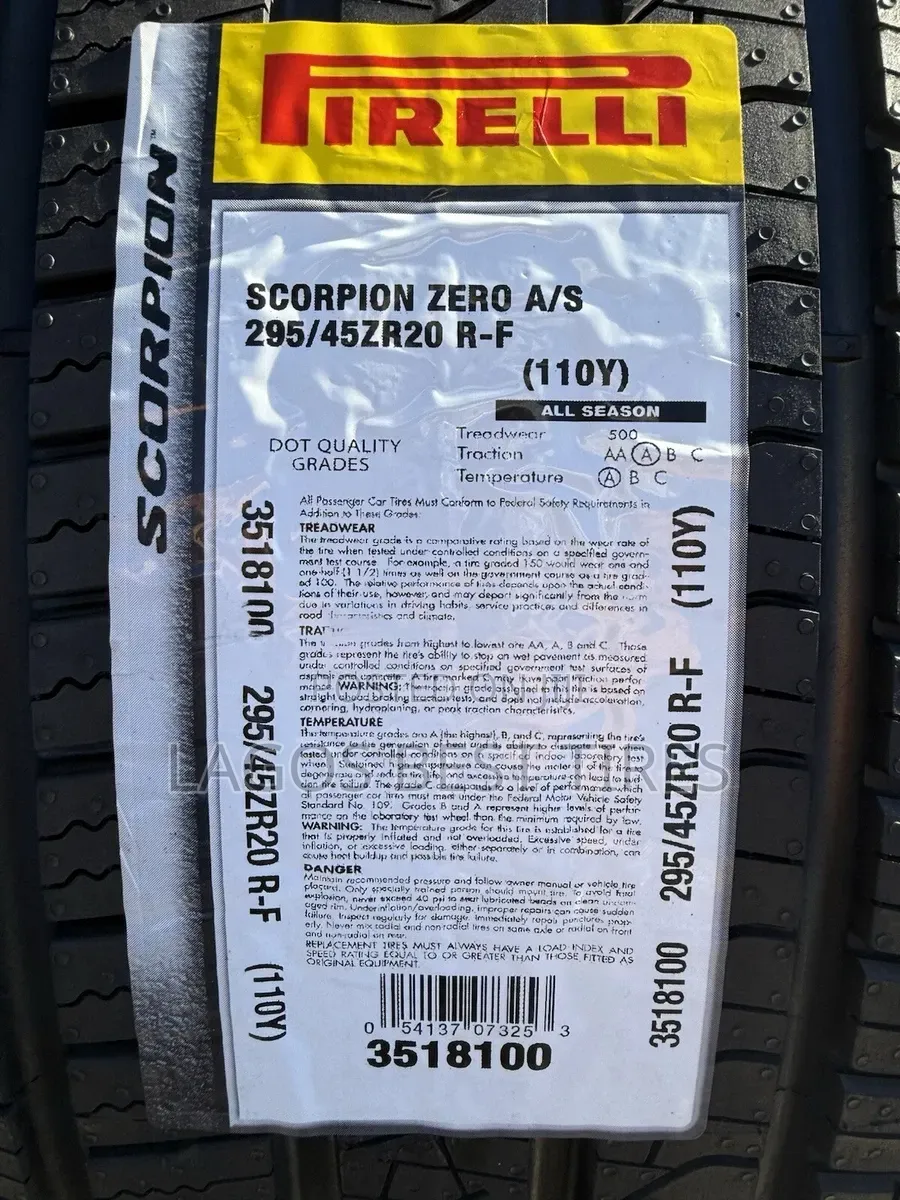 Pirelli Scorpion Zero Allseason–295/45zr20 R-F(Thesuper-Suvspecialist)