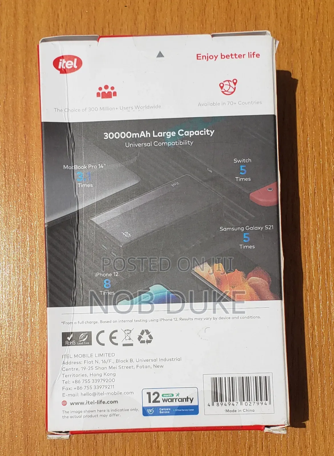 Itel Power A1480 Power-Bank 30000mah 22.5w Fast Charging Type-C