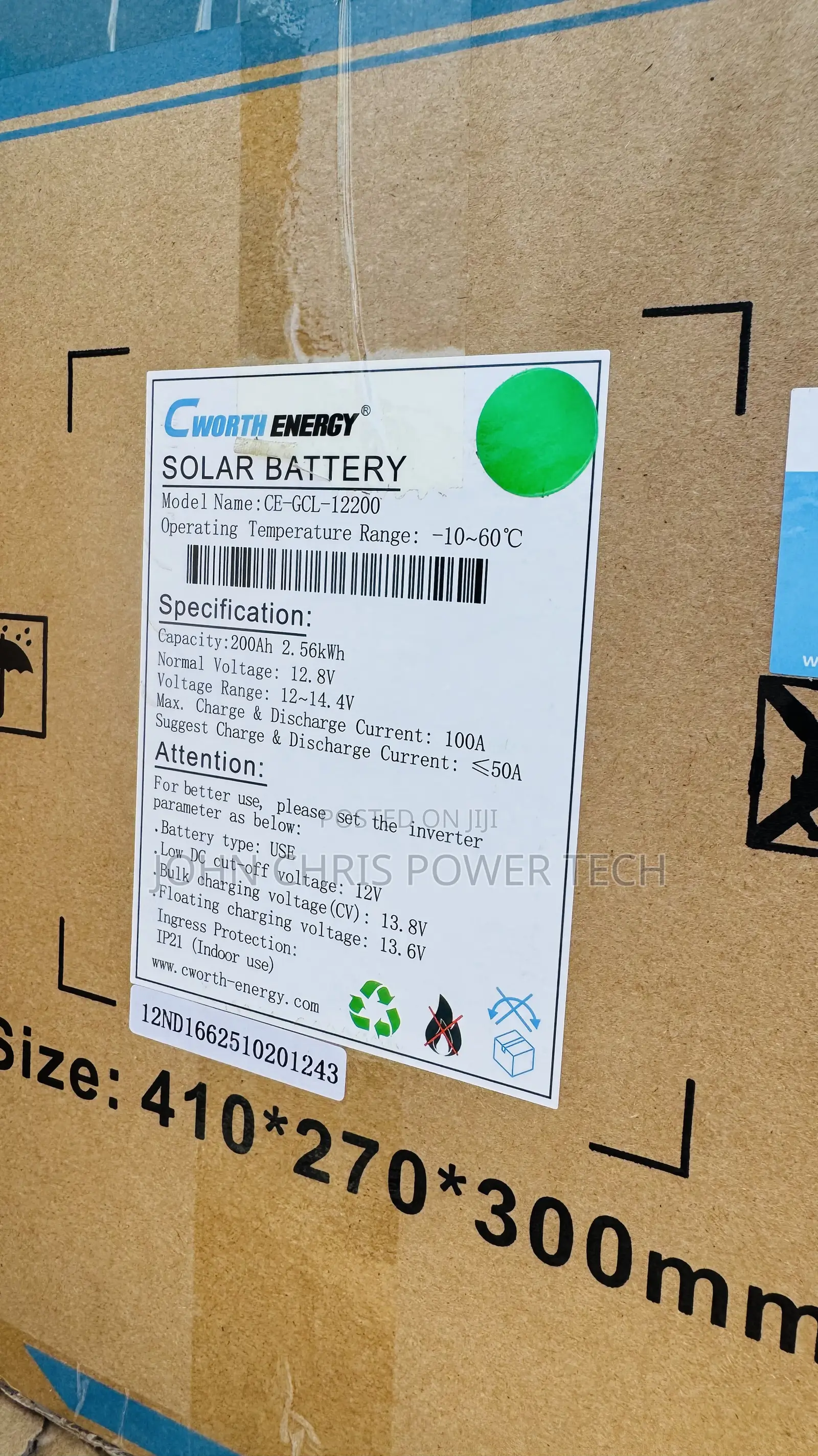 2.5kwh 12v 200a Cworth Lithium Battery