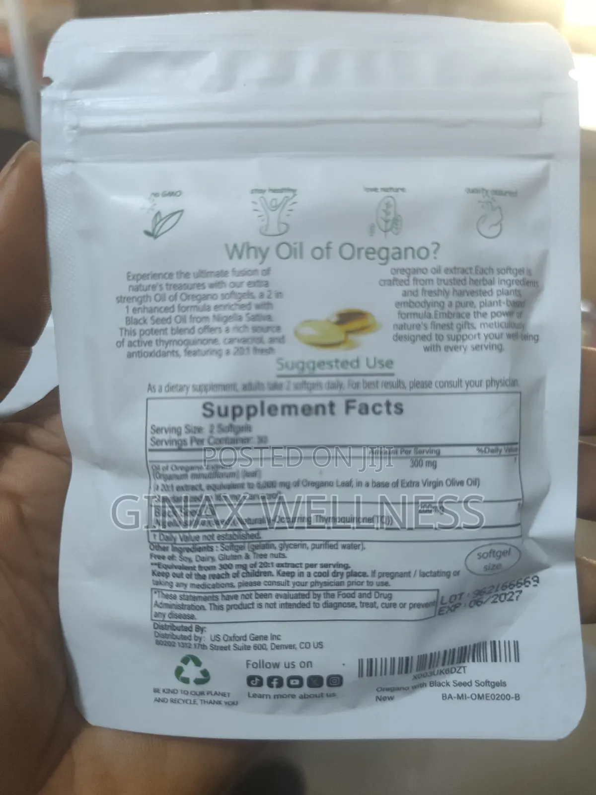 Oil of Oregano Softgels With Black Seed Oil (60 Softgels)