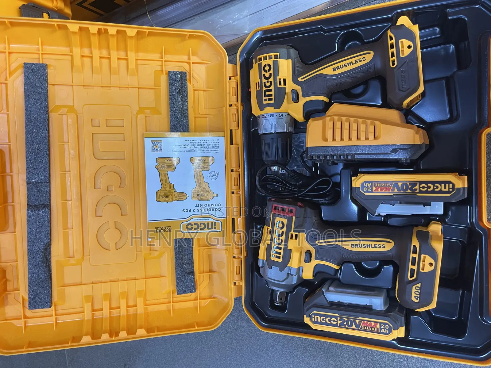20v Ingco 2in1 Cordless Drill and Impart Driver Set