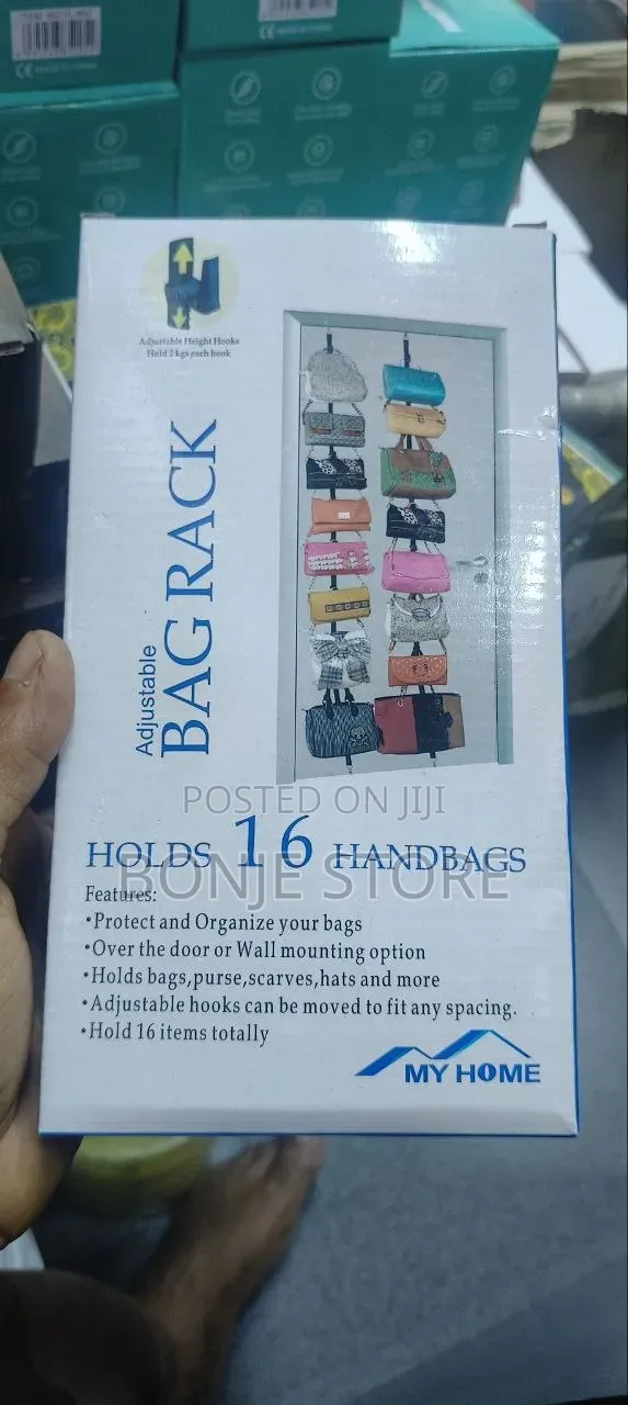 Adjustable Bag Rack - Holds 16 Handbags