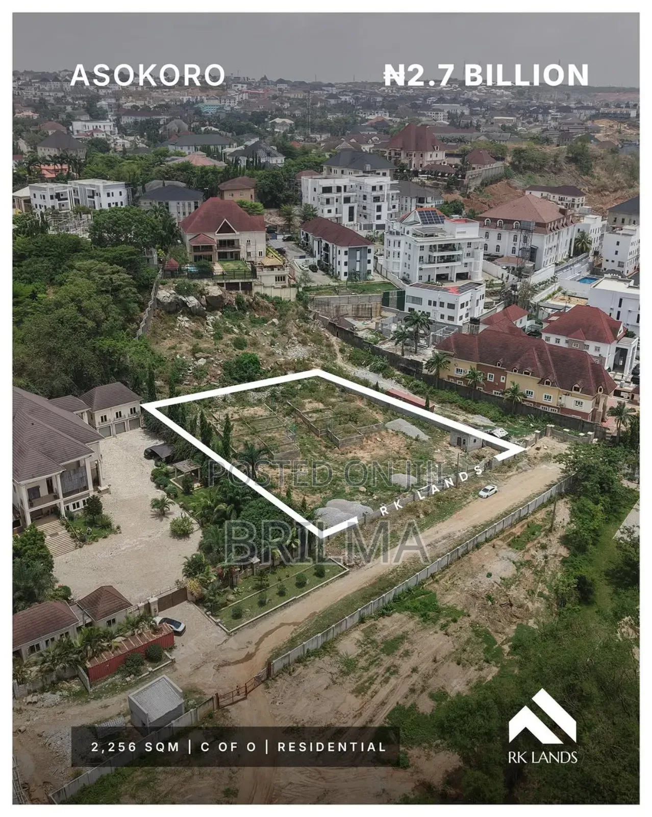 2256 SQM Land in Asokoro for Sale