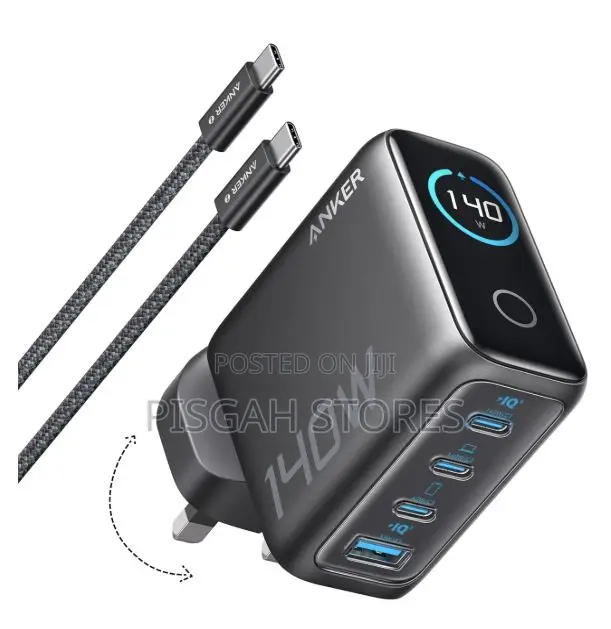 Anker Laptop Charger- 140w Max Usb C Charger 4-Port Multi-Device-Black