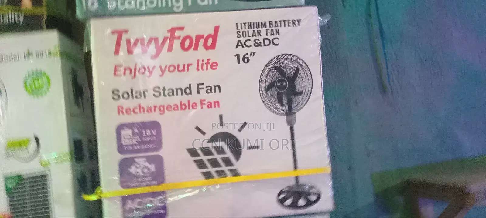 Tvvyford 16-Inch Solar Rechargeable Fan,Panels, and Solar Bolbs