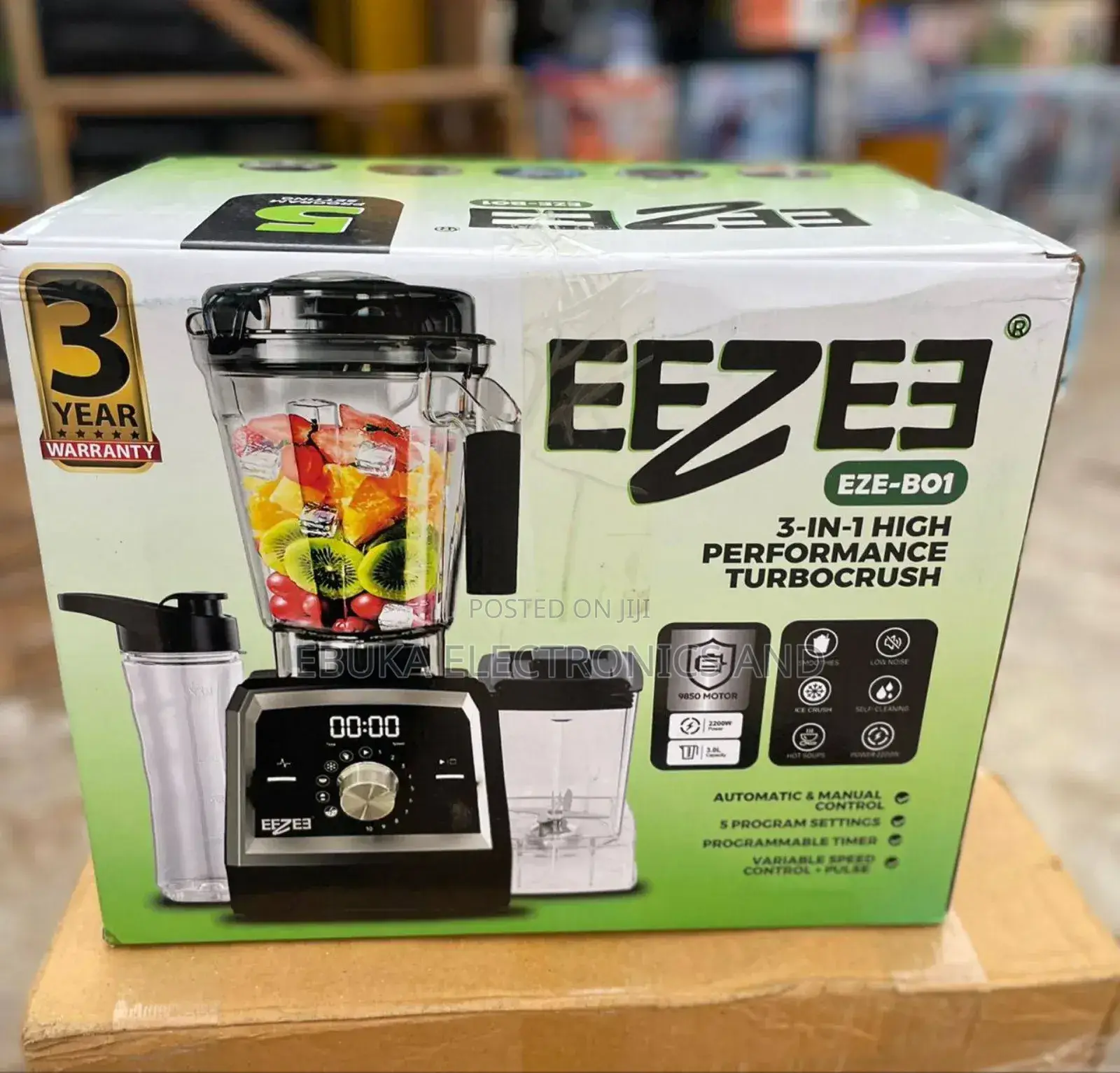 Eezee 3-in-1 High Performance Turbocrush Grinder/Blender (Eze-B01)