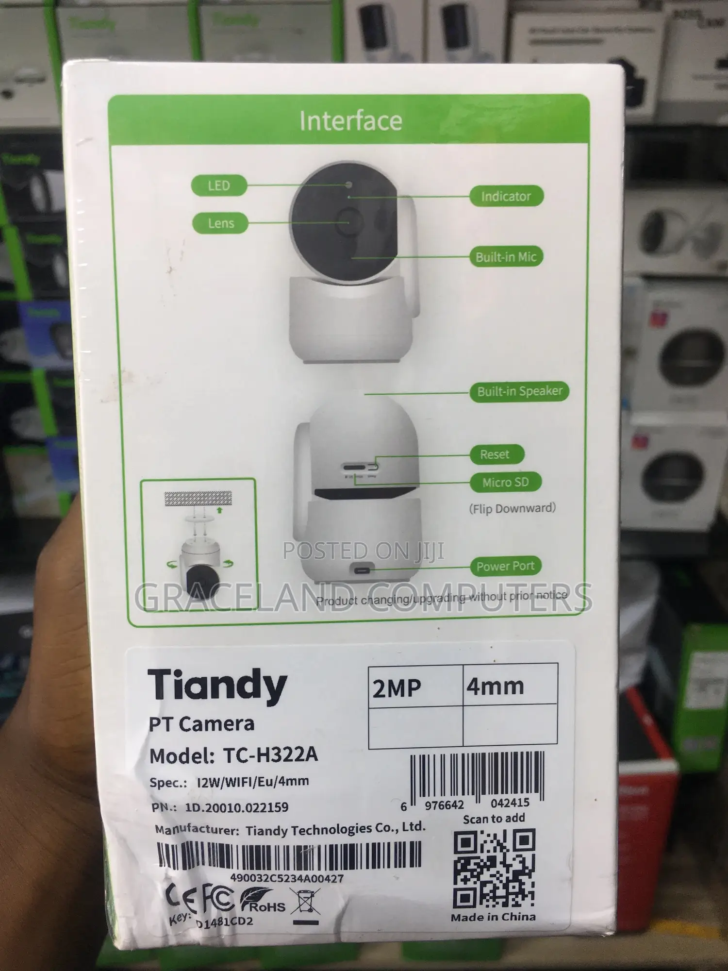 Tiandy Wifi Camera Tc-h322a (2mp-fixed-wi-fi-color Maker-pt-2way)