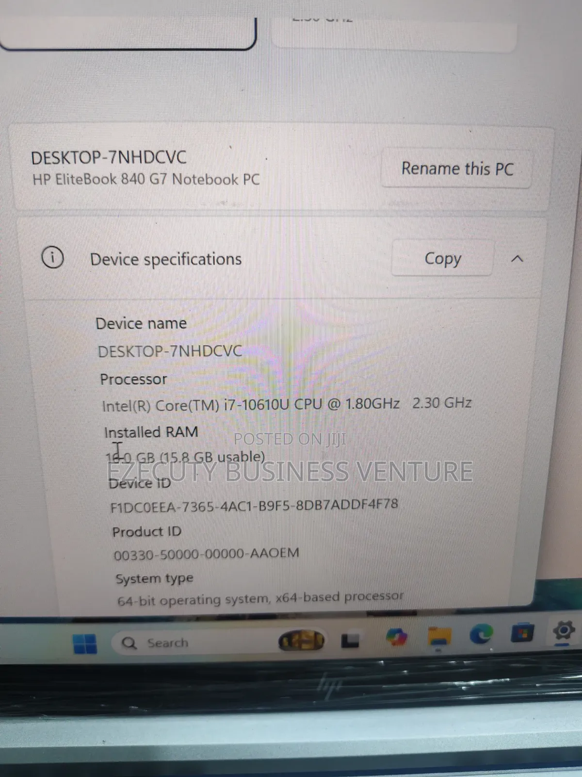 Laptop HP EliteBook 840 G7 16GB Intel Core i7 SSD 512GB
