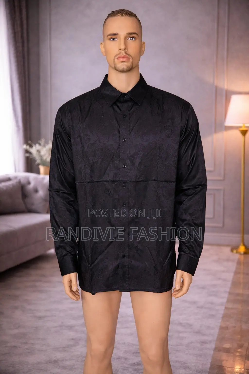 Glossy Flowers Shirt [Black]