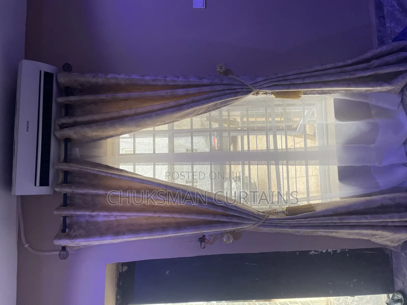 Gold and Cream Colour Curtain