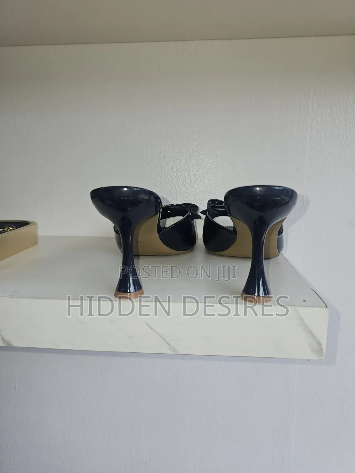 Stylish Bow Party Mules - Navy Blue