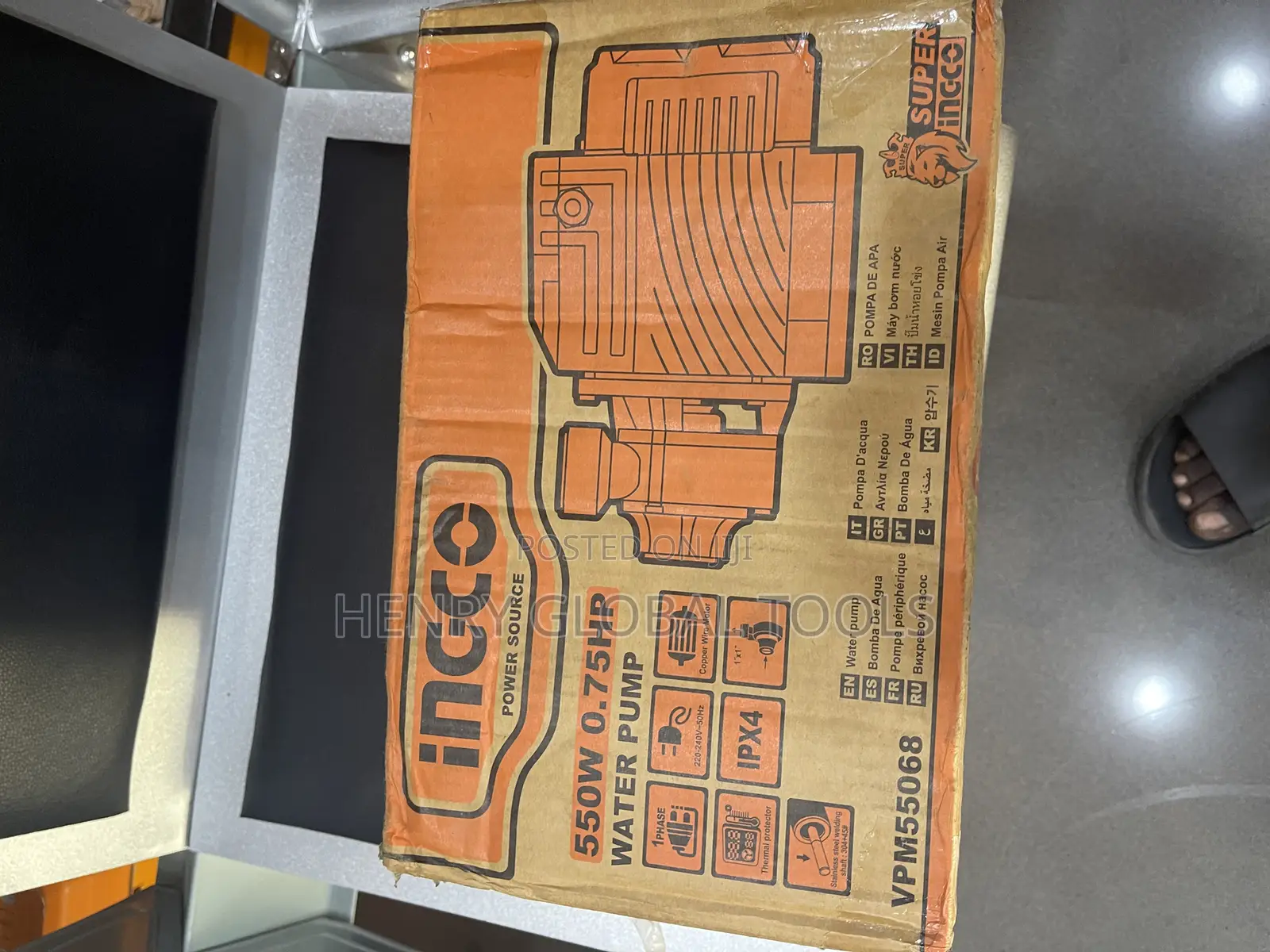 550w 0.75hp Ingco Surface Water Pumping Machine