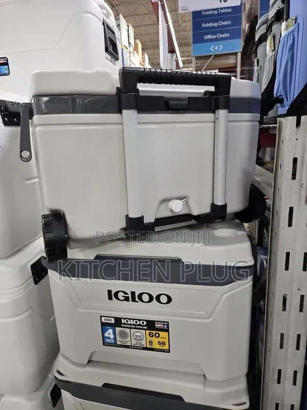 Igloo 60-quart Roller Cooler Designed For Keeping Drinks And Food.