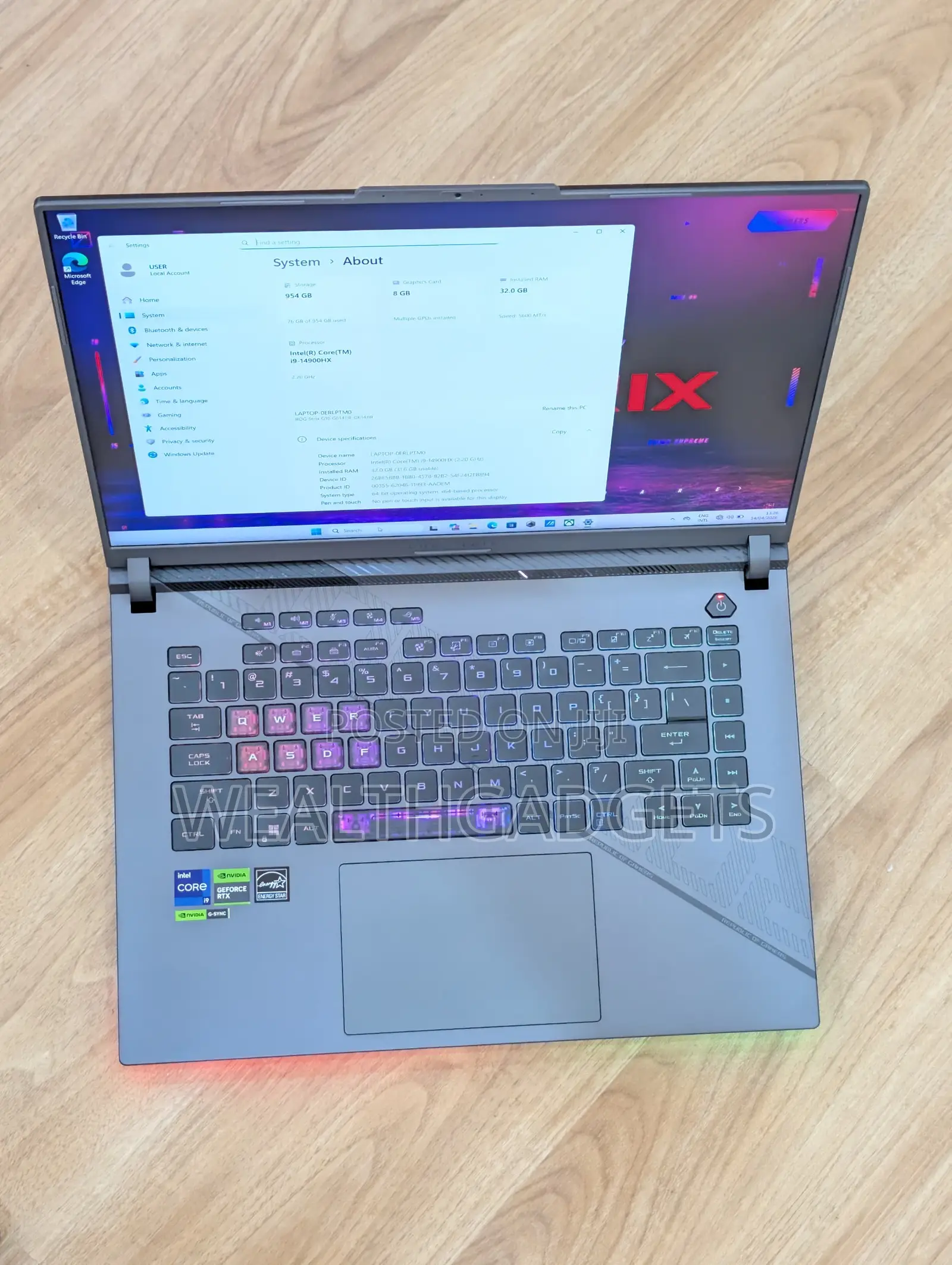 Laptop Asus ROG Strix G16 G614 32GB Intel Core i9 SSD 1T
