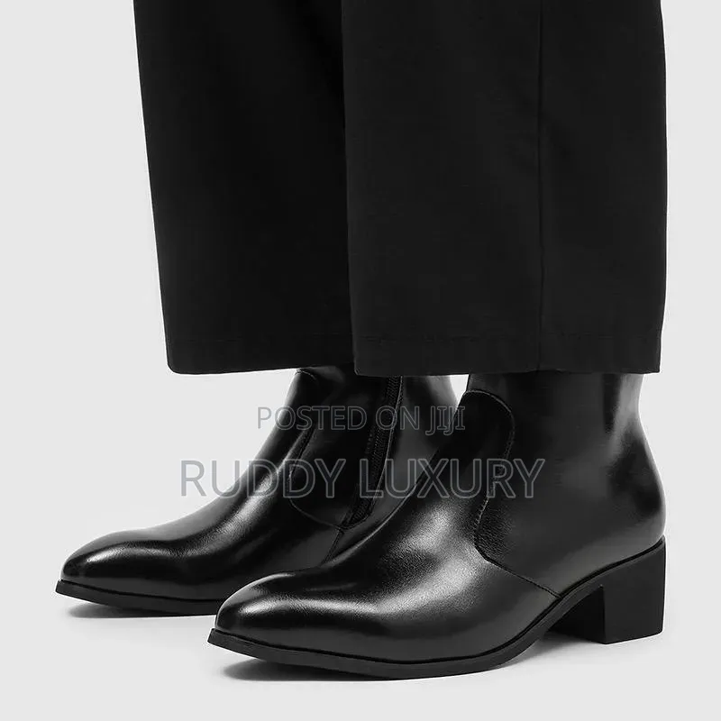 Leather Ankle Boots With Heel – Sleek Modern Dress Boots