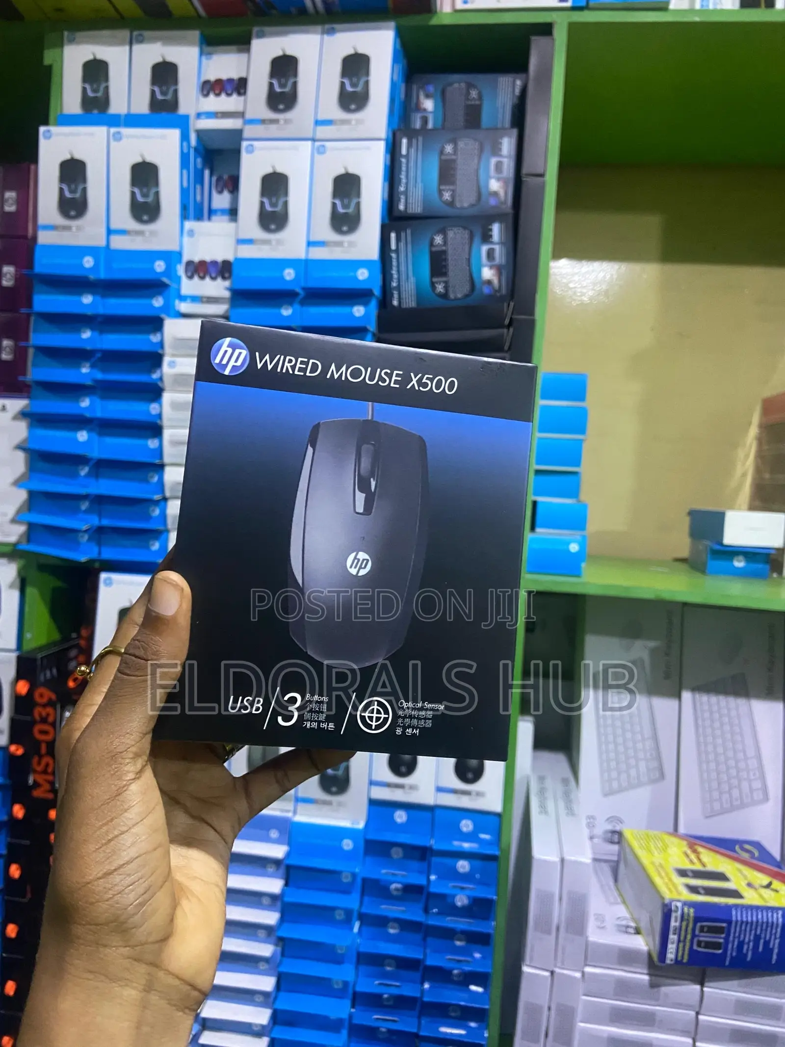 New Hp X500 Wired Usb Optical Mouse – 3 Button Black Pc Laptop Fast