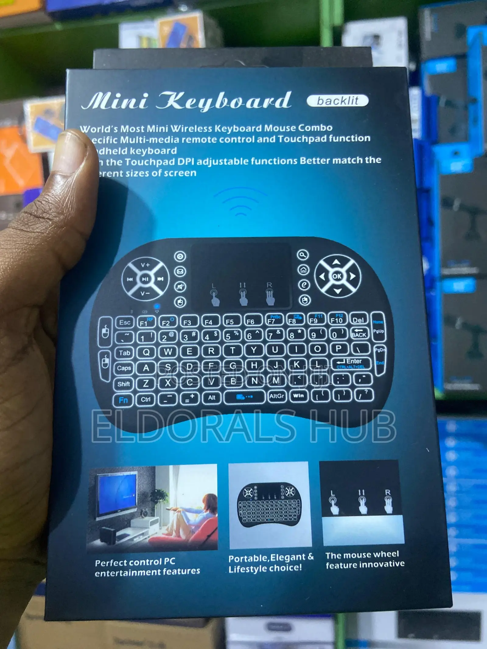 Mini Backlit Wireless Keyboard Mouse Combo–Touchpad for Smart Tv Pc