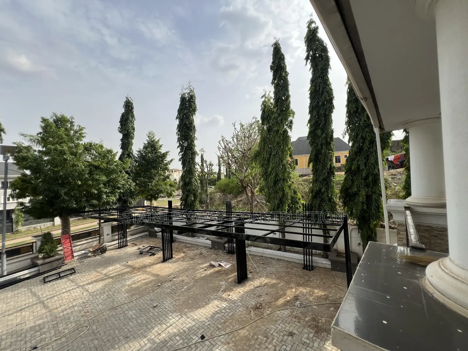 Carport With Gear Broker for Two Cars Parking Space