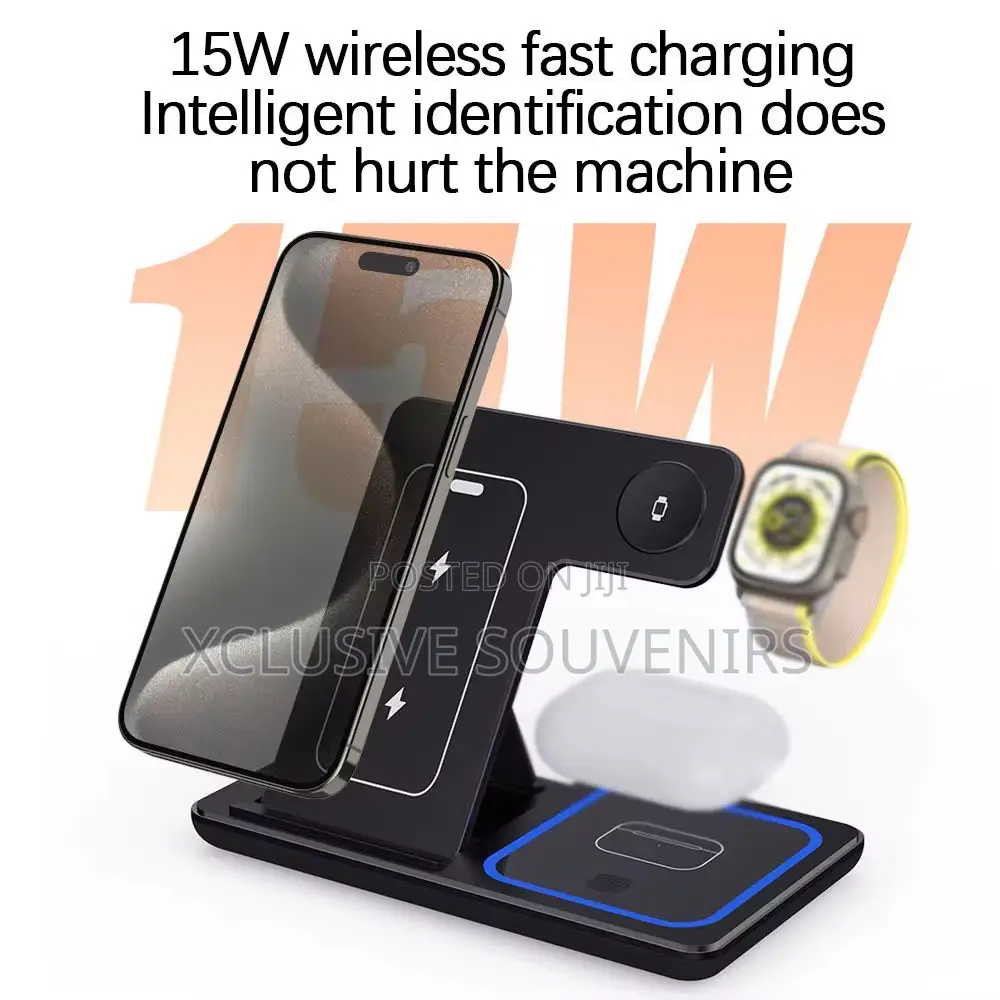 3-in-1 Wireless Charger Stand Compatible With Apple iPhone and Watch