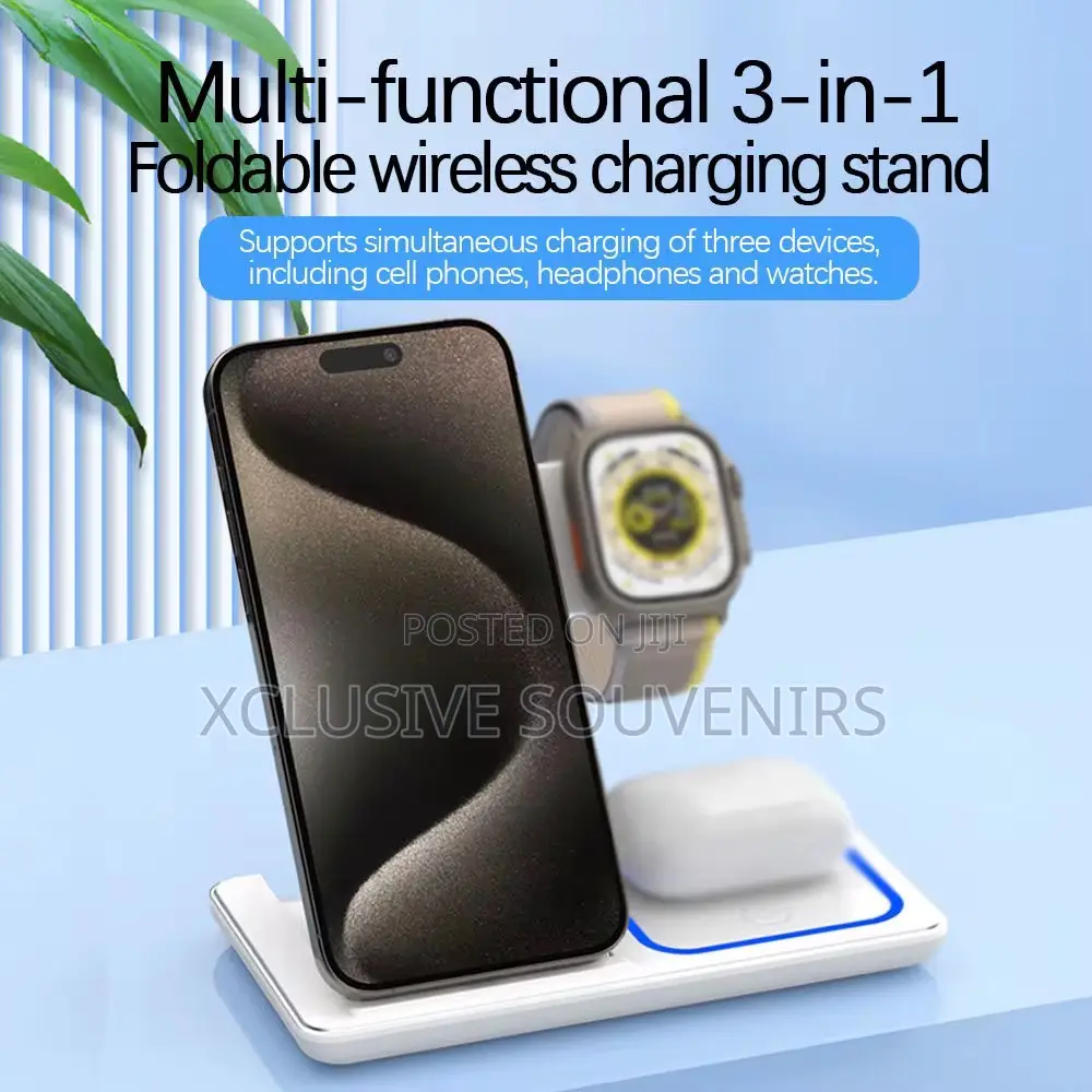 3-in-1 Wireless Charger Stand Compatible With Apple iPhone and Watch
