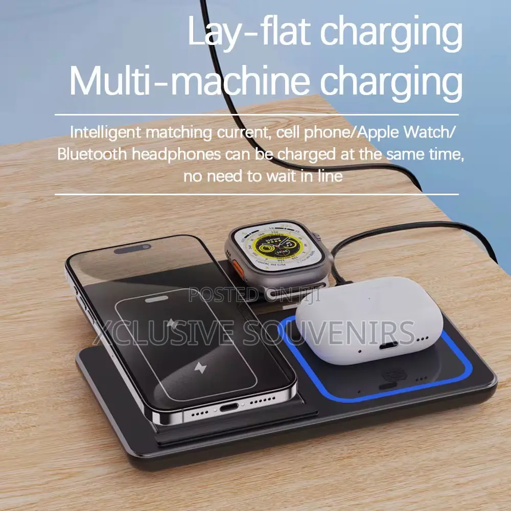 3-in-1 Wireless Charger Stand Compatible With Apple iPhone and Watch