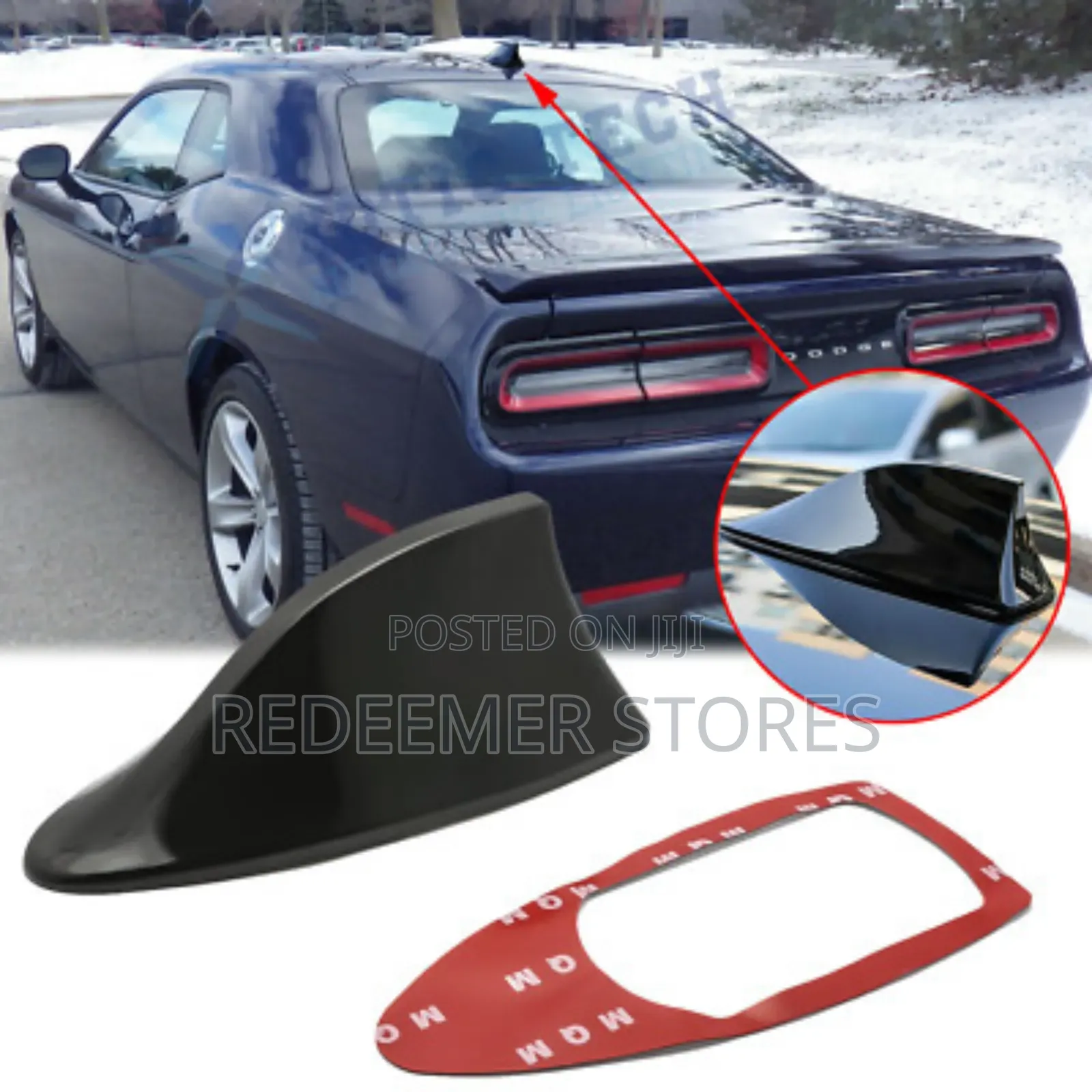 1x Black Roof Shark Fin Shape Radio Aerial Signal Antenna Fm/Am