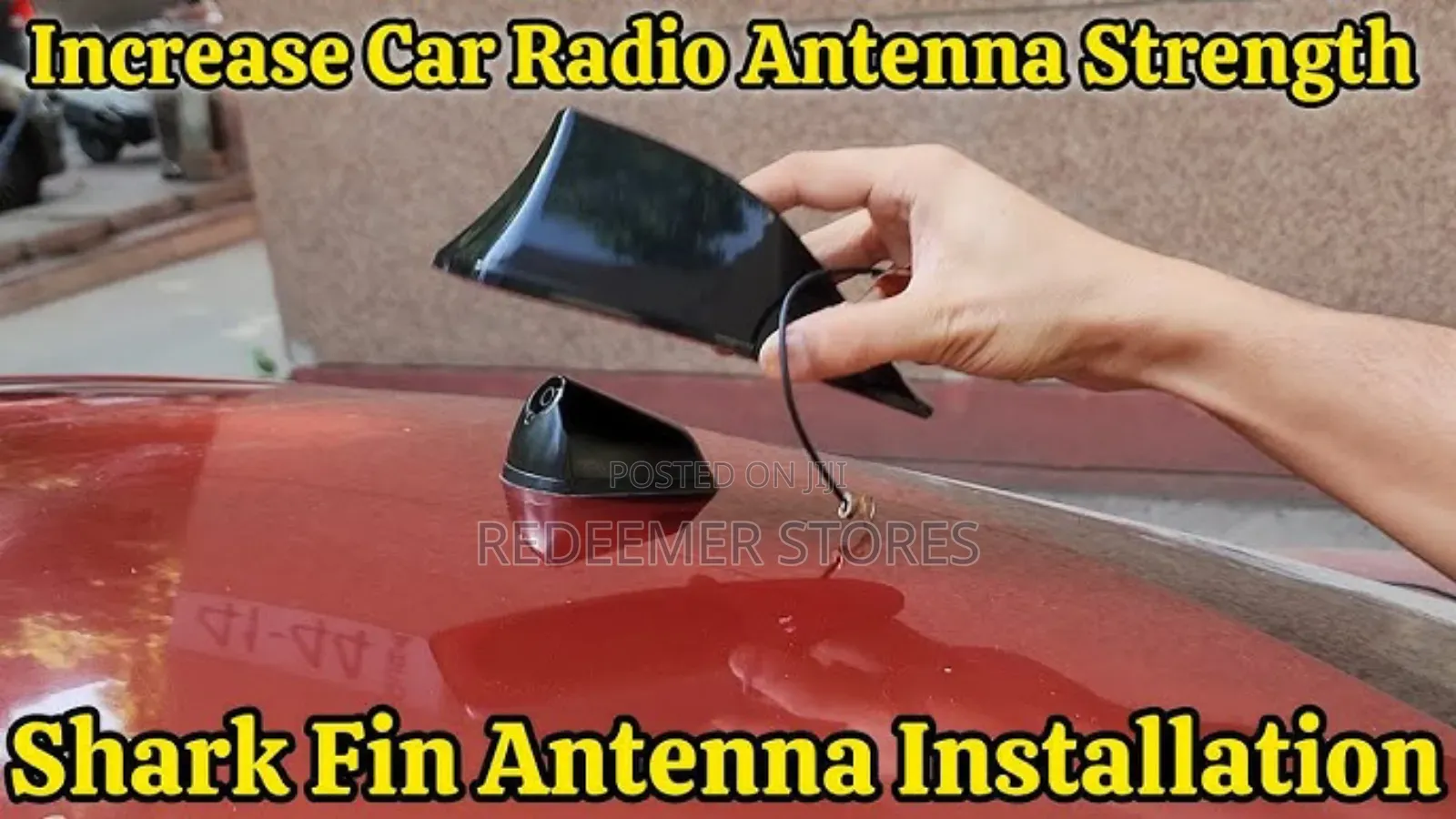 1x Black Roof Shark Fin Shape Radio Aerial Signal Antenna Fm/Am