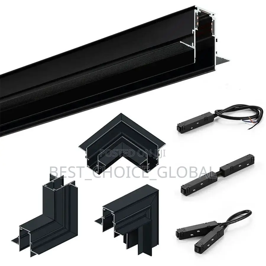 Flush Mounted Black Magnetic Led Track Lighting Rail 2meter and 3meter