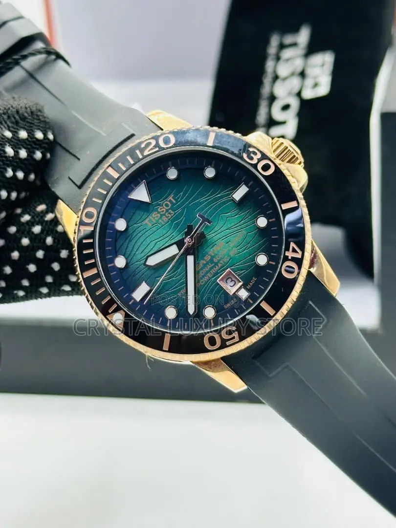 Tissot Quality Luxury Men Automatic Engine Rubber Strap Wristwatch