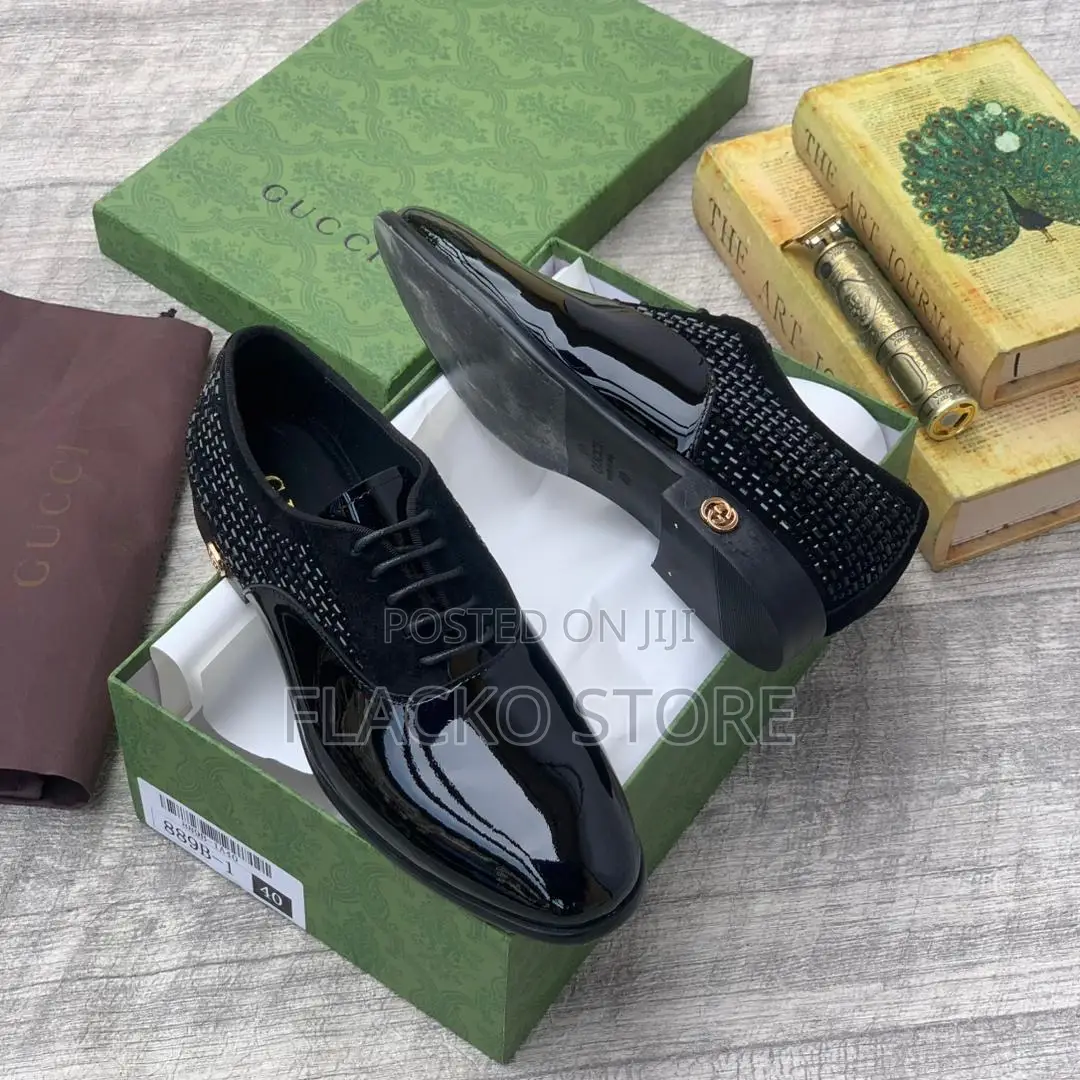 Original Gucci Luxury Patent Brogue Shoes