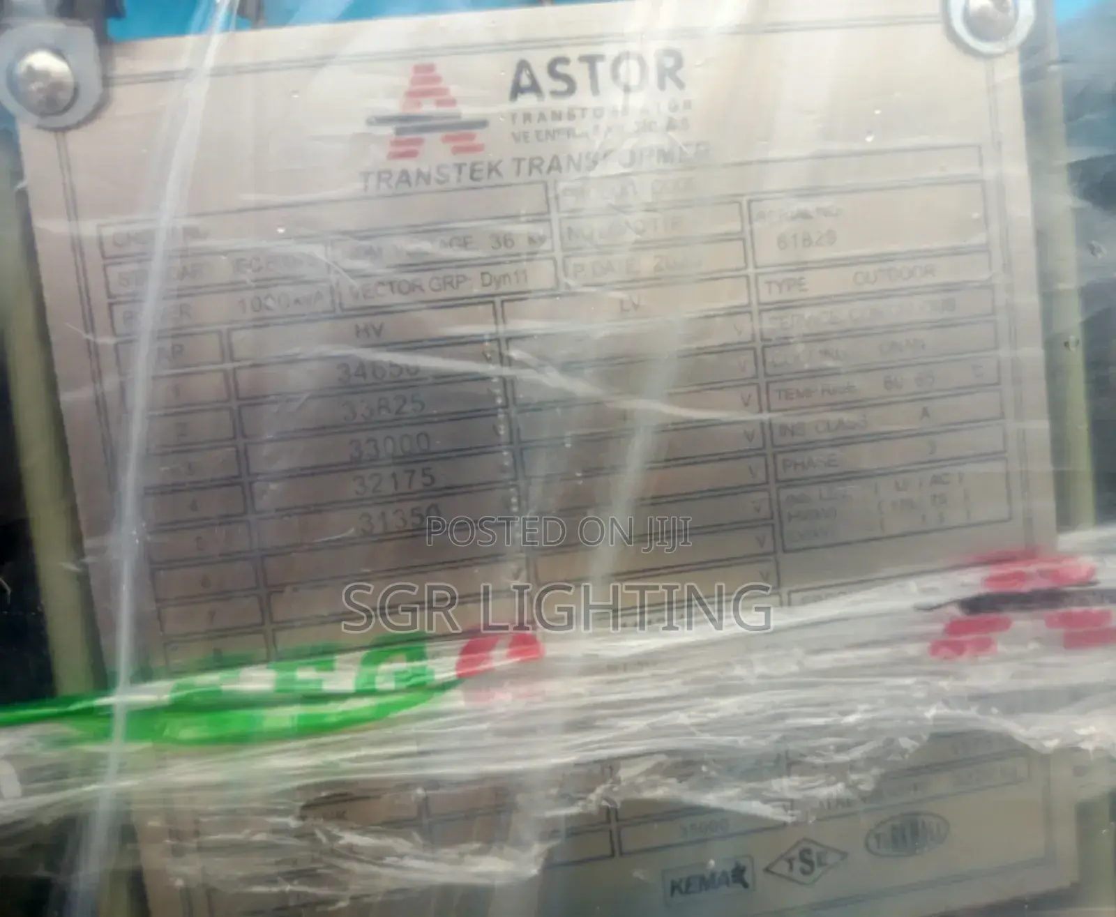 Astor 1000kva 33kv/415v Transformer