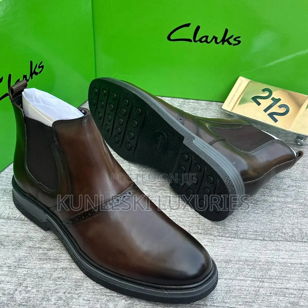 Original Clarks Ankle Leather Men’S Boots 2 Colors