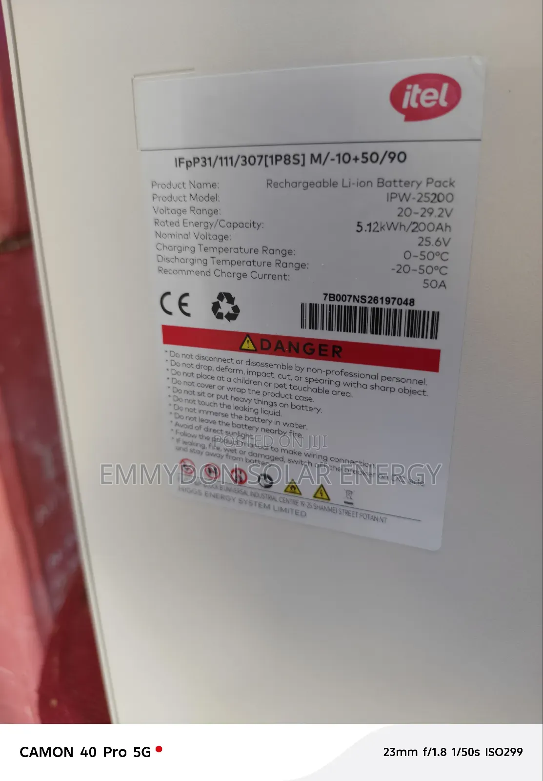 Itel Lithium Battery 5kwh 24v