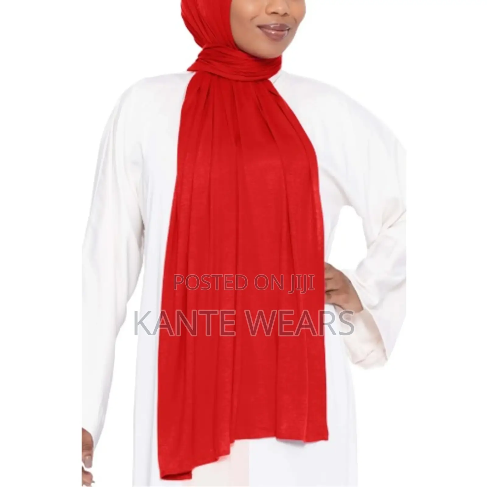 Hijab Jersey Scarf for Muslim Women - 170cm by 60cm - 1pcs Red