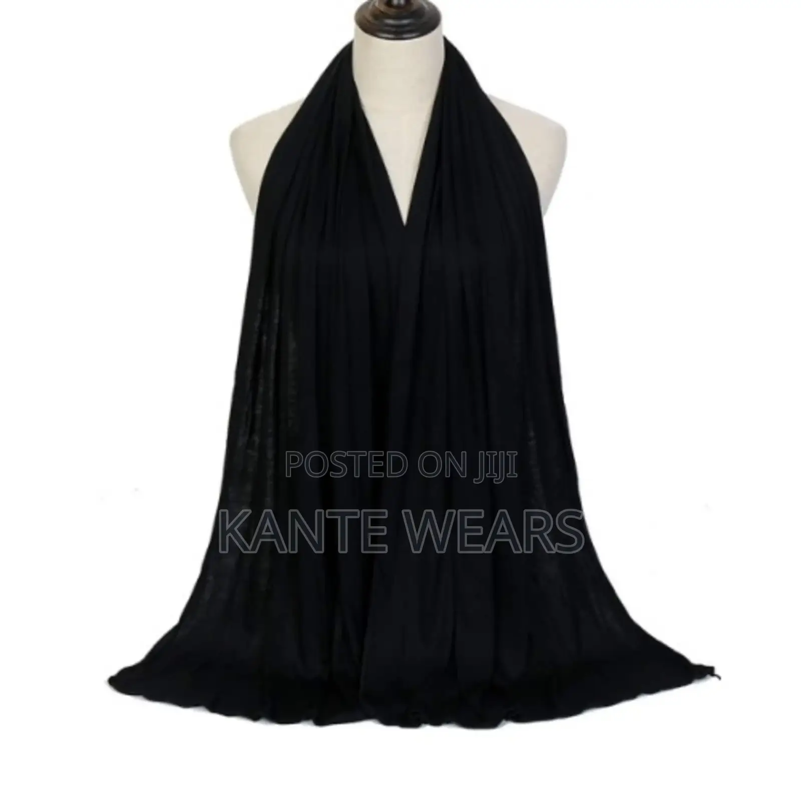 Hijab Jersey Scarf for Muslim Women - Black - 170cm by 60cm - 1pcs