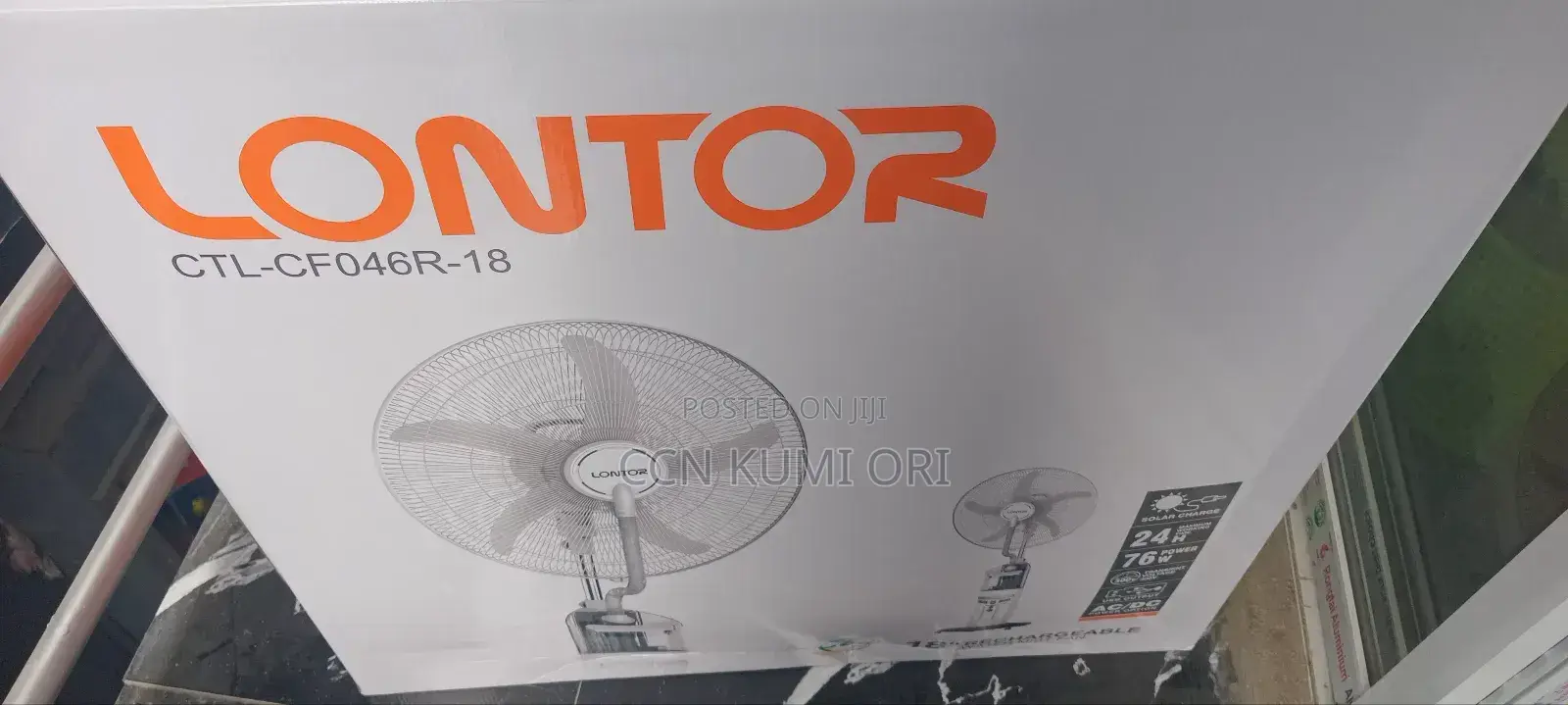 Lontor 18-inch Rechargeable Fan ,Ctl-cfo46r-18, Water Mist