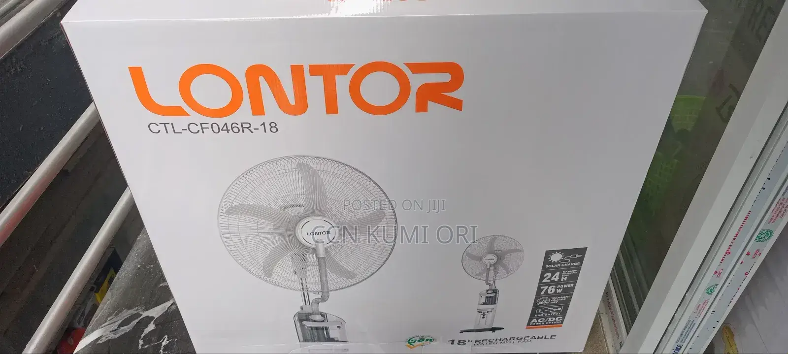 Lontor 18-inch Rechargeable Fan ,Ctl-cfo46r-18, Water Mist