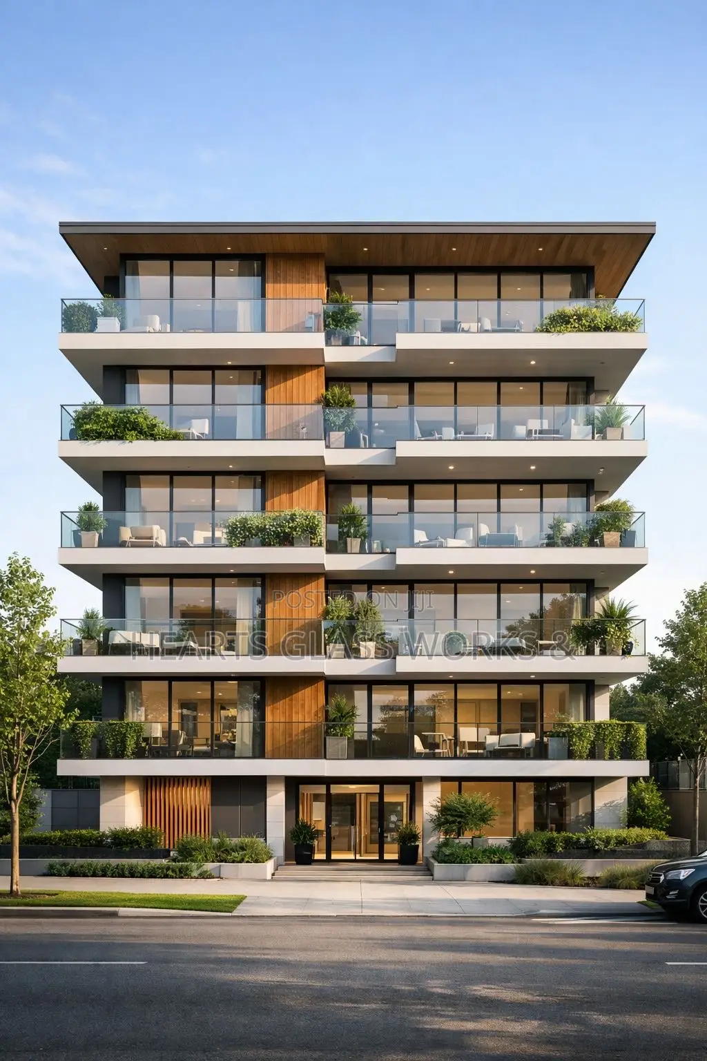 Curtain Wall and Exterior Glass Balustrade Installation