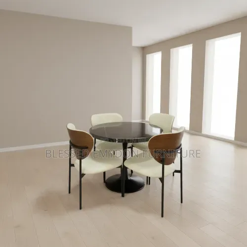 Modern Round Dining Table Set With 4 Chairs