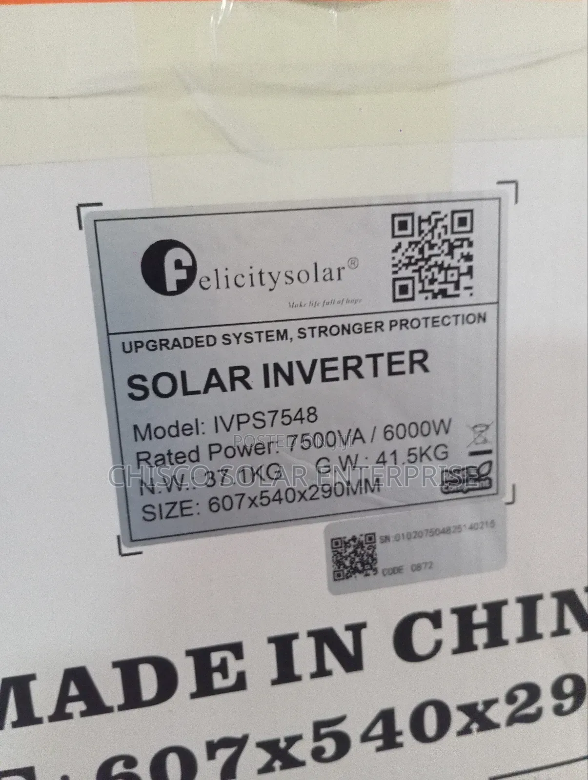 7.5kva 48v Felicity Inverter