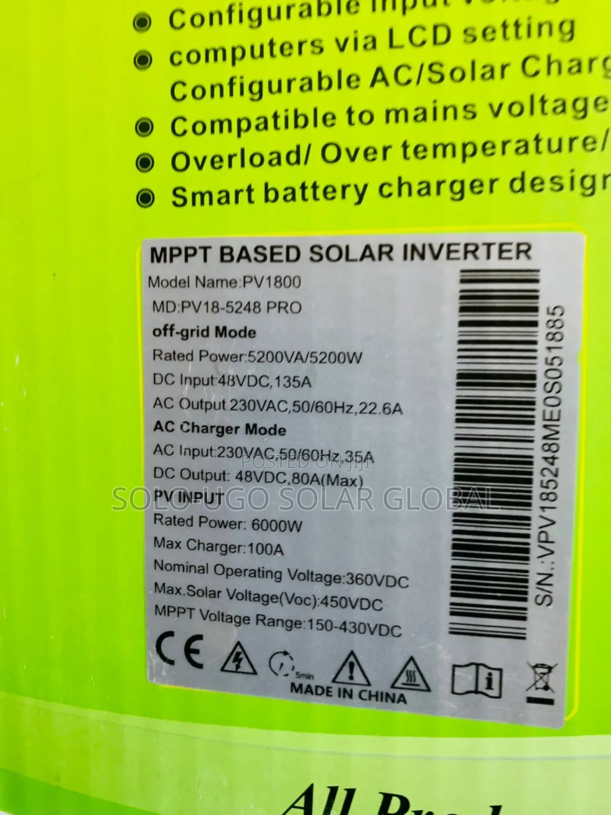 Must 5.2kva 48v MPPT Based Solar Inverter