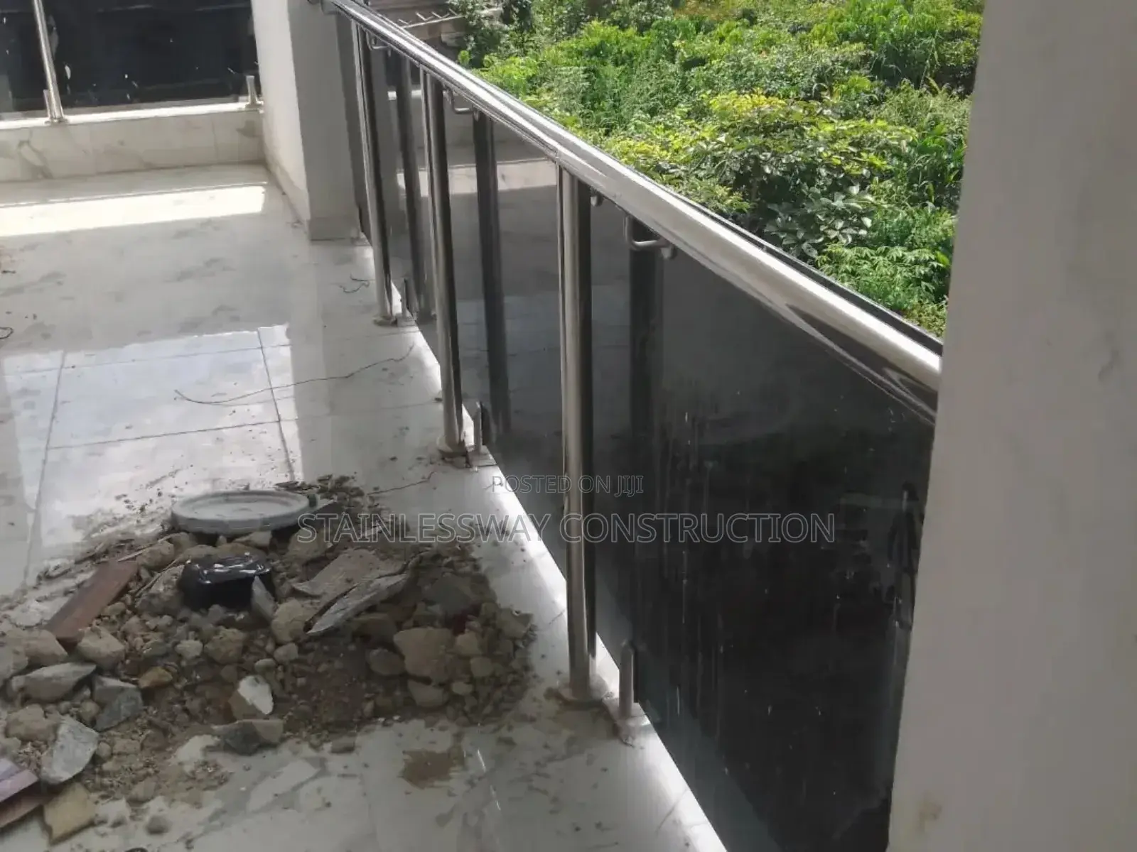 Dark Glass Balcony Handrails